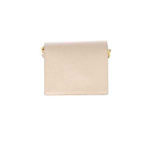 JW Pei Croc-Embossed Crossbody Bag Ivory Vegan Leather Minimalist Modern Classic - Picture 3 of 10
